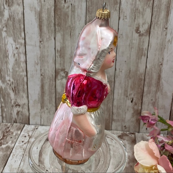 Vintage LAUSCHA GLAS German Girl Mercury Glass Large Ornament - Picture 9 of 12
